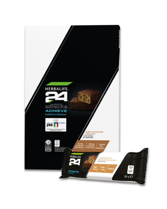 Barrette Proteiche H24 Achieve - Gusto cioccolato e biscotto Barrette Proteiche H24 Achieve - Gusto cioccolato e biscotto