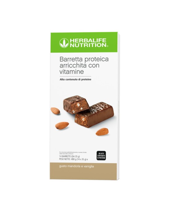 Barrette proteiche Mandorla e Vaniglia 14 barrette Barrette proteiche Mandorla e Vaniglia 14 barrette